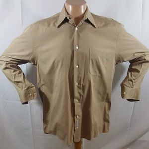 Enro Tan Long Sleeve Shirt 15 1/2 32/33 Cotton